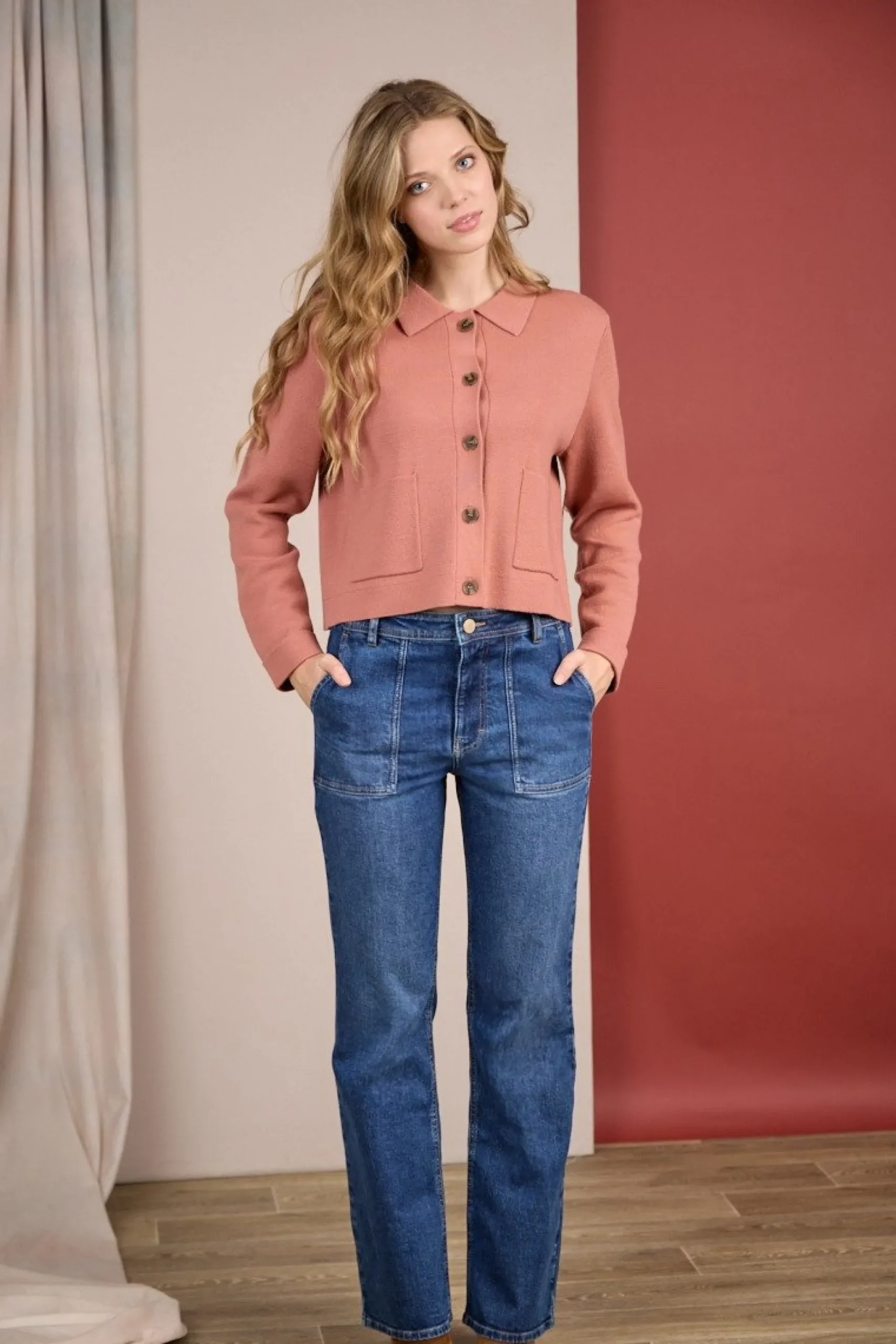 Femme Mise Au Green Jean Cyrile mid blue