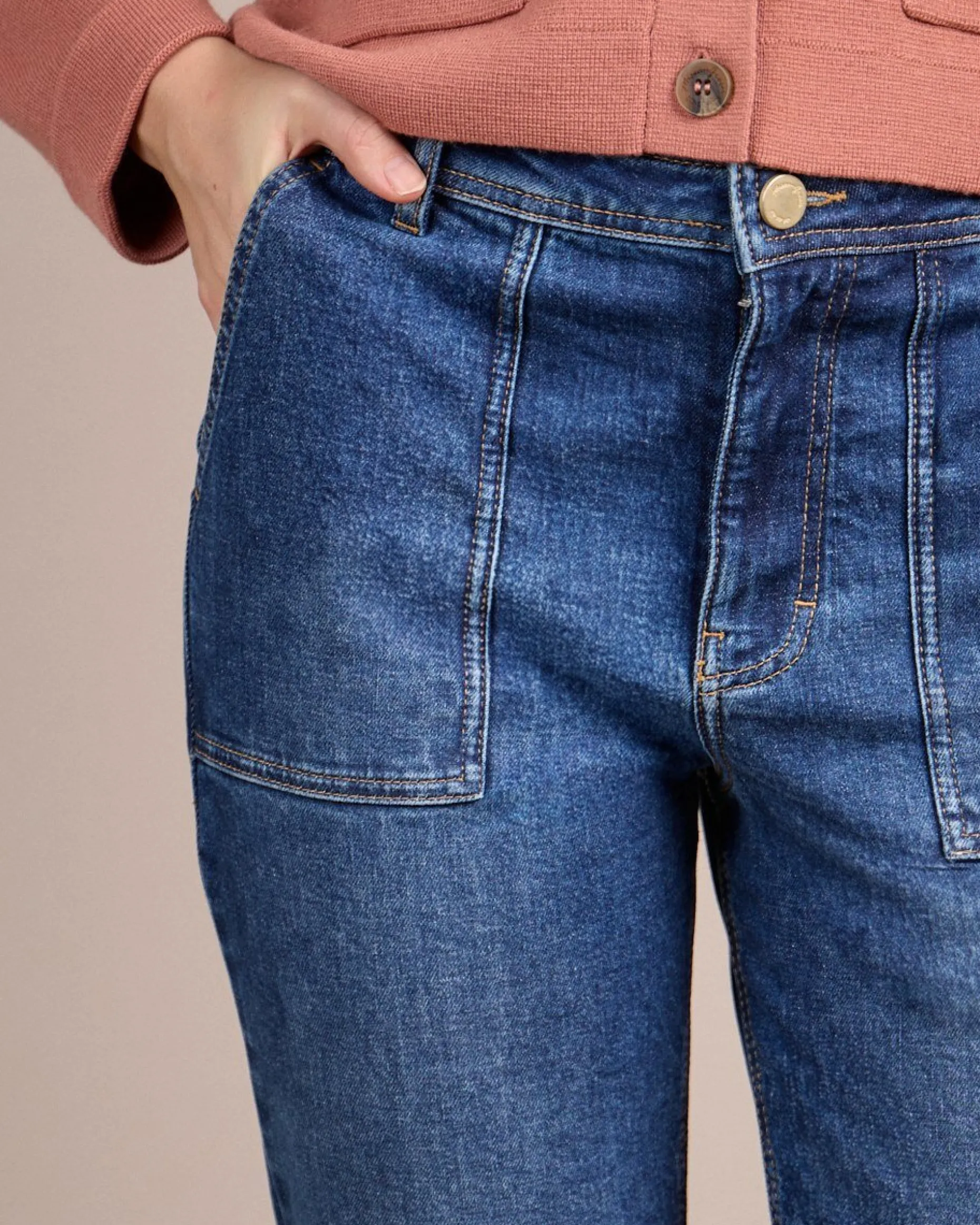 Femme Mise Au Green Jean Cyrile mid blue