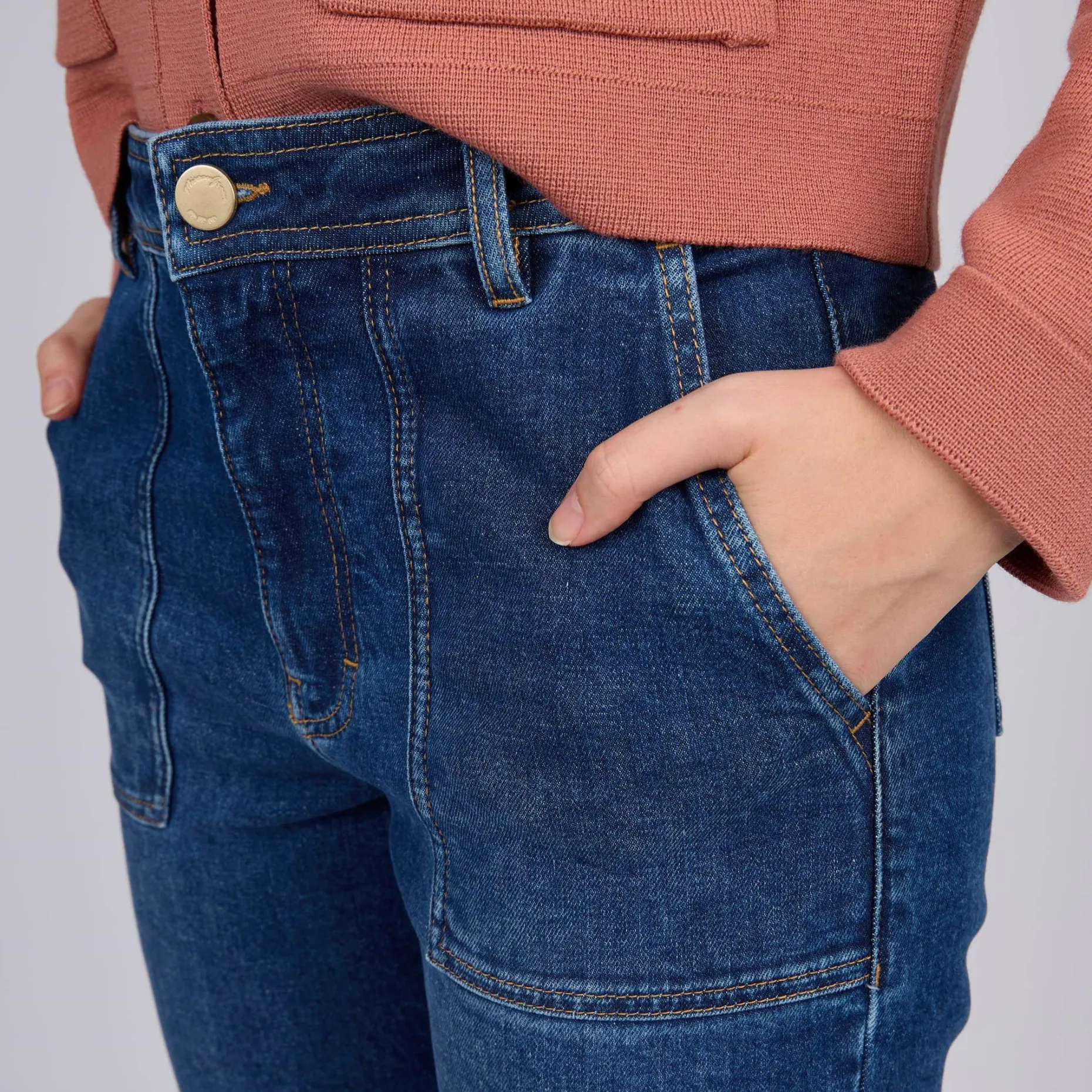 Femme Mise Au Green Jean Cyrile mid blue