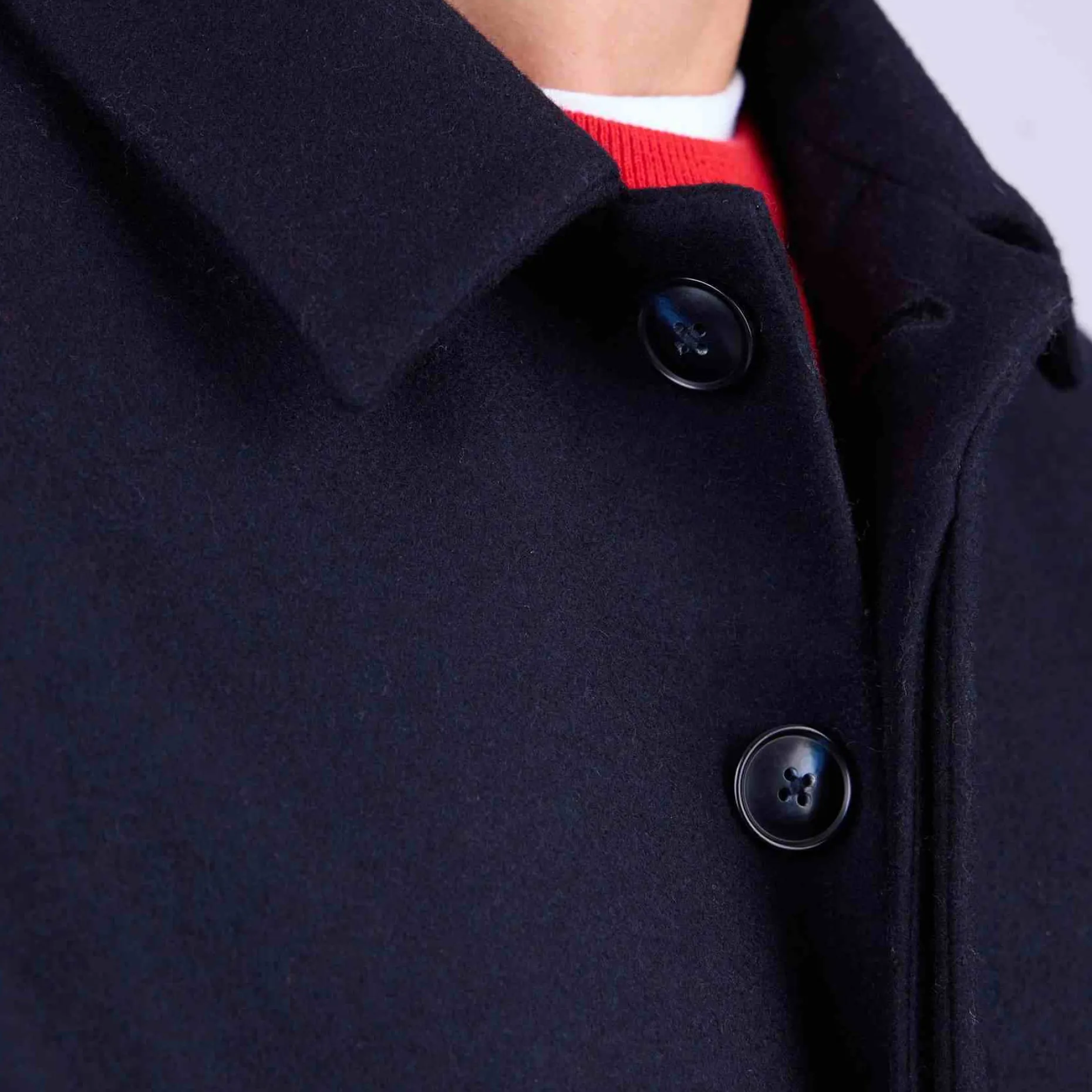 Homme Mise Au Green Manteau boutonné bleu marine