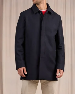 Homme Mise Au Green Manteau boutonné bleu marine