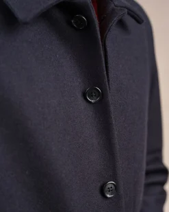 Homme Mise Au Green Manteau boutonné bleu marine