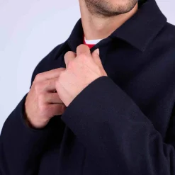 Homme Mise Au Green Manteau boutonné bleu marine