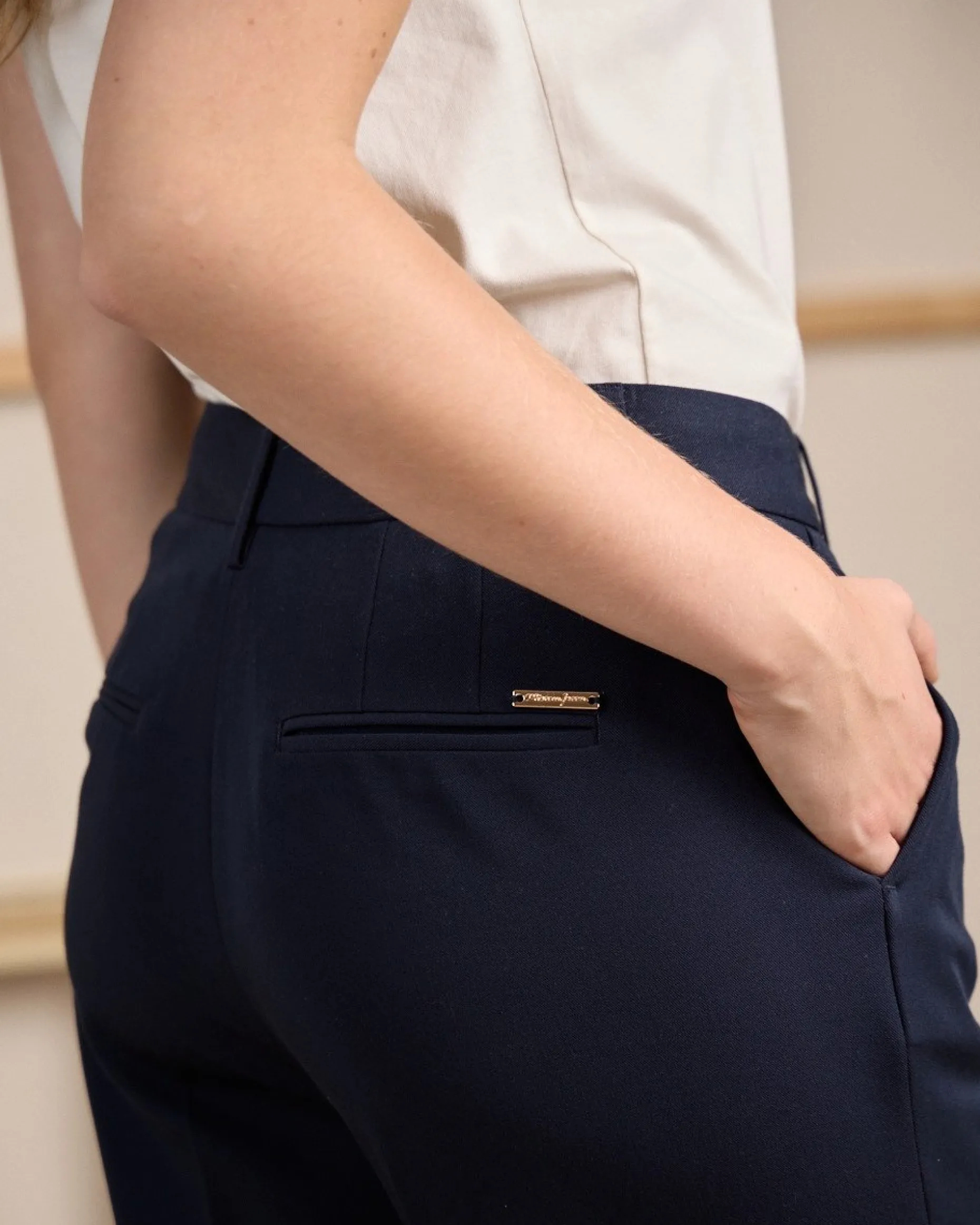 Femme Mise Au Green Pantalon Carlos bleu marine