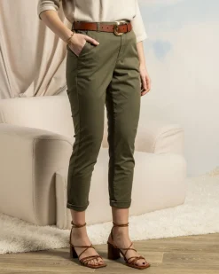 Femme Mise Au Green Pantalon Laura kaki fonce