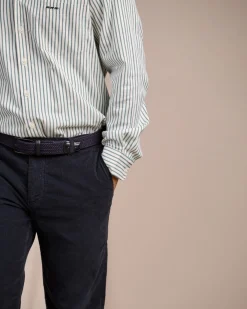 Homme Mise Au Green Pantalon velours côtelé bleu marine