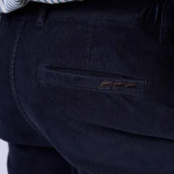 Homme Mise Au Green Pantalon velours côtelé bleu marine