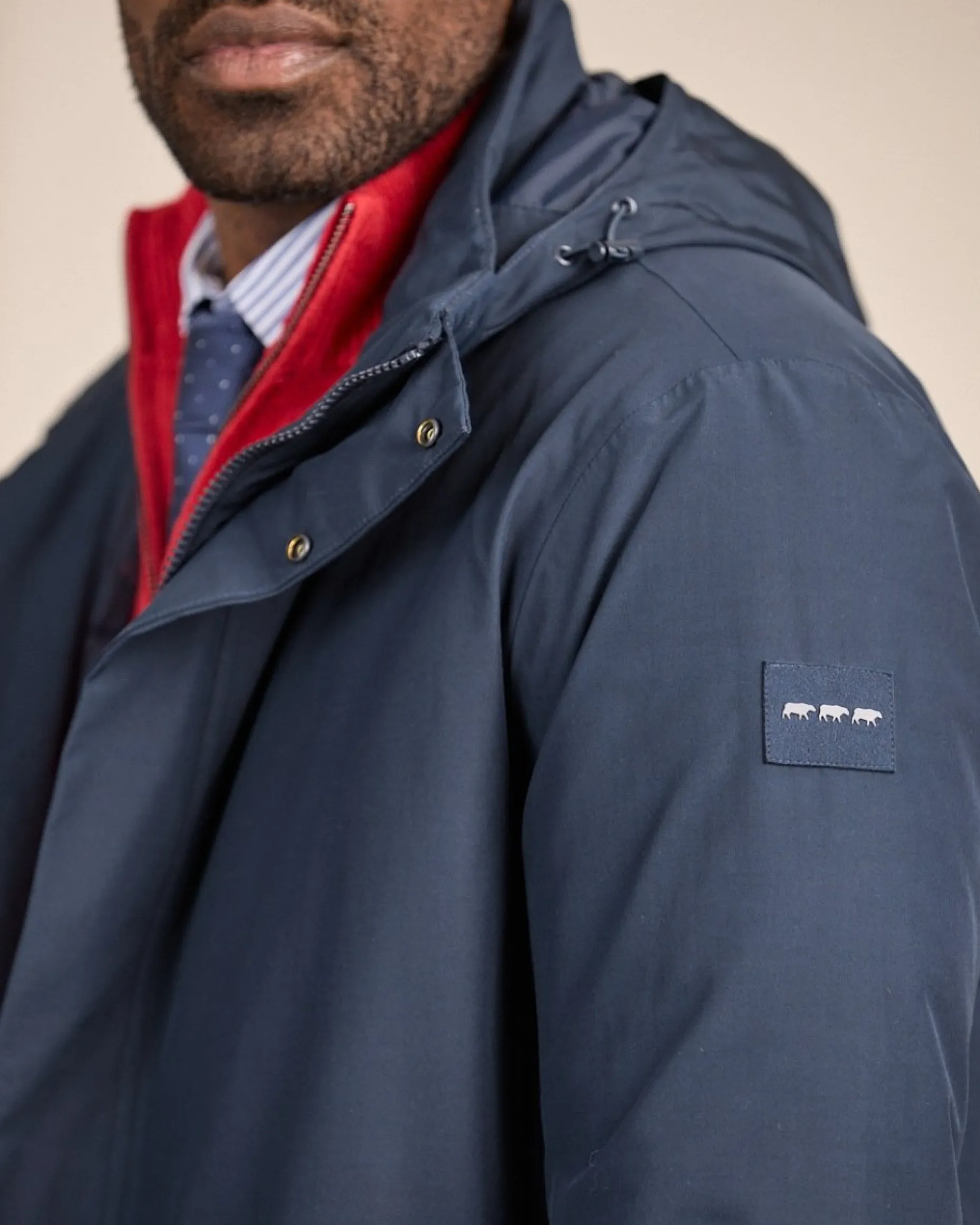 Homme Mise Au Green Parka coupe vent bleu marine