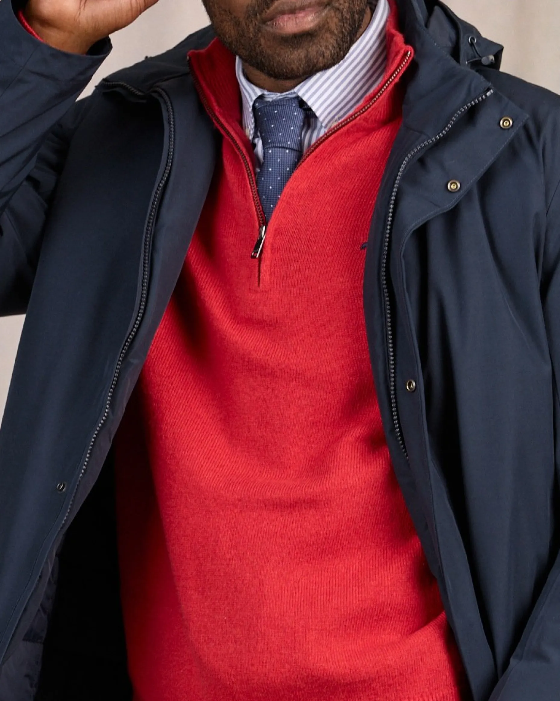 Homme Mise Au Green Parka coupe vent bleu marine