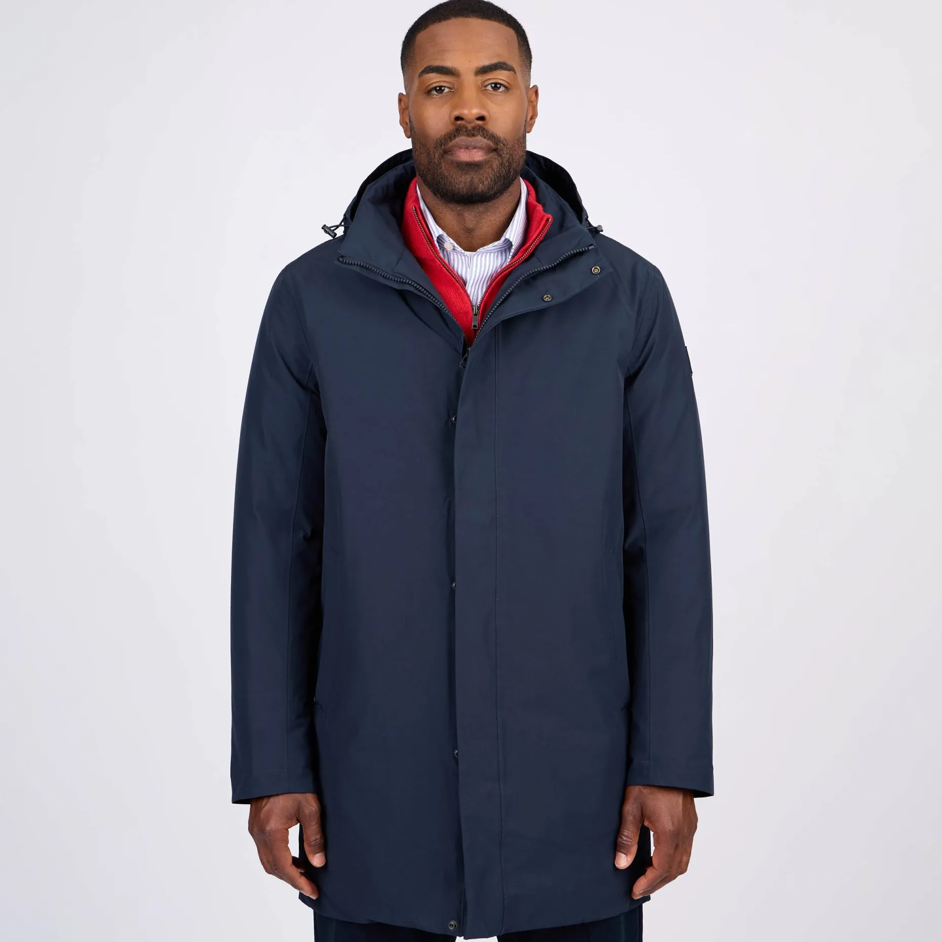 Homme Mise Au Green Parka coupe vent bleu marine