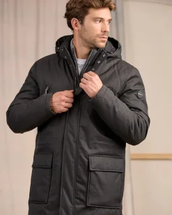 Homme Mise Au Green Parka effet tramé