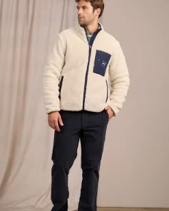 Homme Mise Au Green Polaire façon sherpa blanc cassé