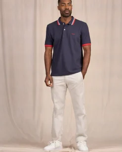 Homme Mise Au Green Polo à contraste bleu marine