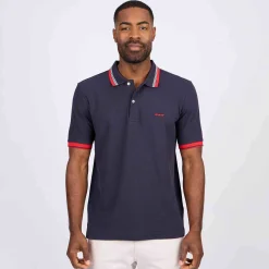 Homme Mise Au Green Polo à contraste bleu marine