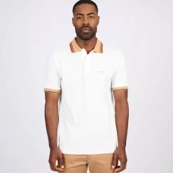 Homme Mise Au Green Polo à contraste ecru chiné