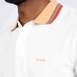 Homme Mise Au Green Polo à contraste ecru chiné