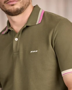 Homme Mise Au Green Polo à contraste