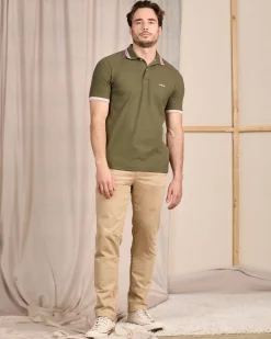 Homme Mise Au Green Polo à contraste
