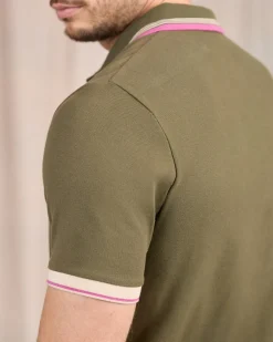 Homme Mise Au Green Polo à contraste
