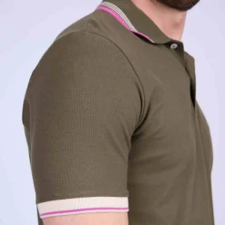 Homme Mise Au Green Polo à contraste