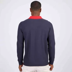 Homme Mise Au Green Polo au col contrastant bleu marine