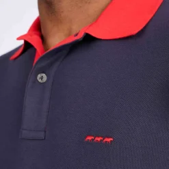 Homme Mise Au Green Polo au col contrastant bleu marine