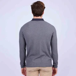 Homme Mise Au Green Polo au col contrastant gris moyen