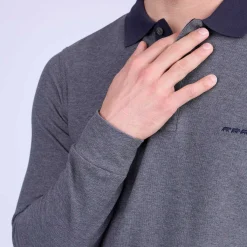 Homme Mise Au Green Polo au col contrastant gris moyen