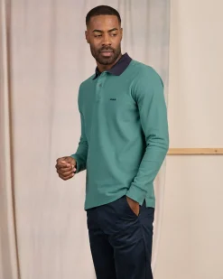 Homme Mise Au Green Polo au col contrastant vert colvert