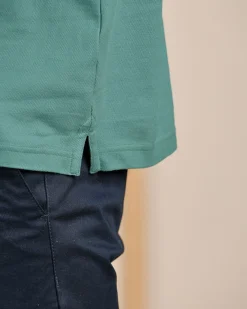 Homme Mise Au Green Polo au col contrastant vert colvert