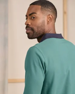 Homme Mise Au Green Polo au col contrastant vert colvert