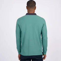 Homme Mise Au Green Polo au col contrastant vert colvert