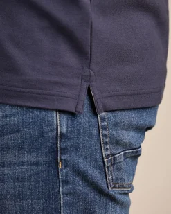 Homme Mise Au Green Polo détail col bleu marine