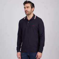 Homme Mise Au Green Polo détail col bleu marine