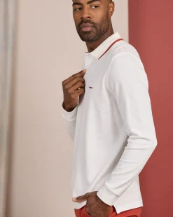 Homme Mise Au Green Polo détail col ecru chiné