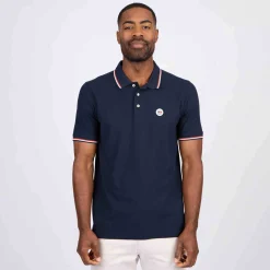 Homme Mise Au Green Polo logo badge bleu marine