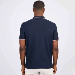 Homme Mise Au Green Polo logo badge bleu marine