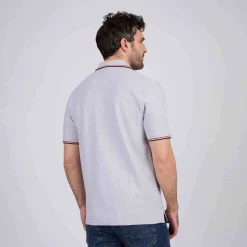 Homme Mise Au Green Polo logo badge gris moyen