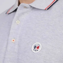 Homme Mise Au Green Polo logo badge gris moyen