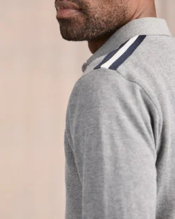 Homme Mise Au Green Polo manches longues regular fit à épaulettes