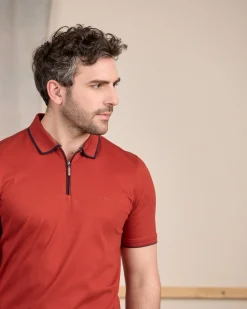 Homme Mise Au Green Polo ville zippé