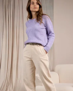 Femme Mise Au Green Pull aux détails ajourés