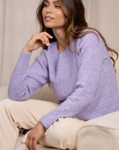 Femme Mise Au Green Pull aux détails ajourés