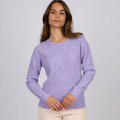 Femme Mise Au Green Pull aux détails ajourés