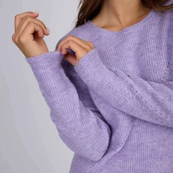 Femme Mise Au Green Pull aux détails ajourés