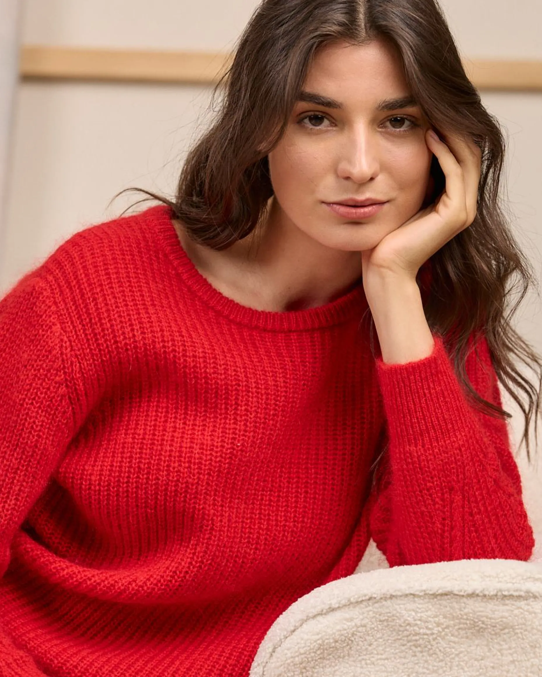 Femme Mise Au Green Pull aux détails ajourés