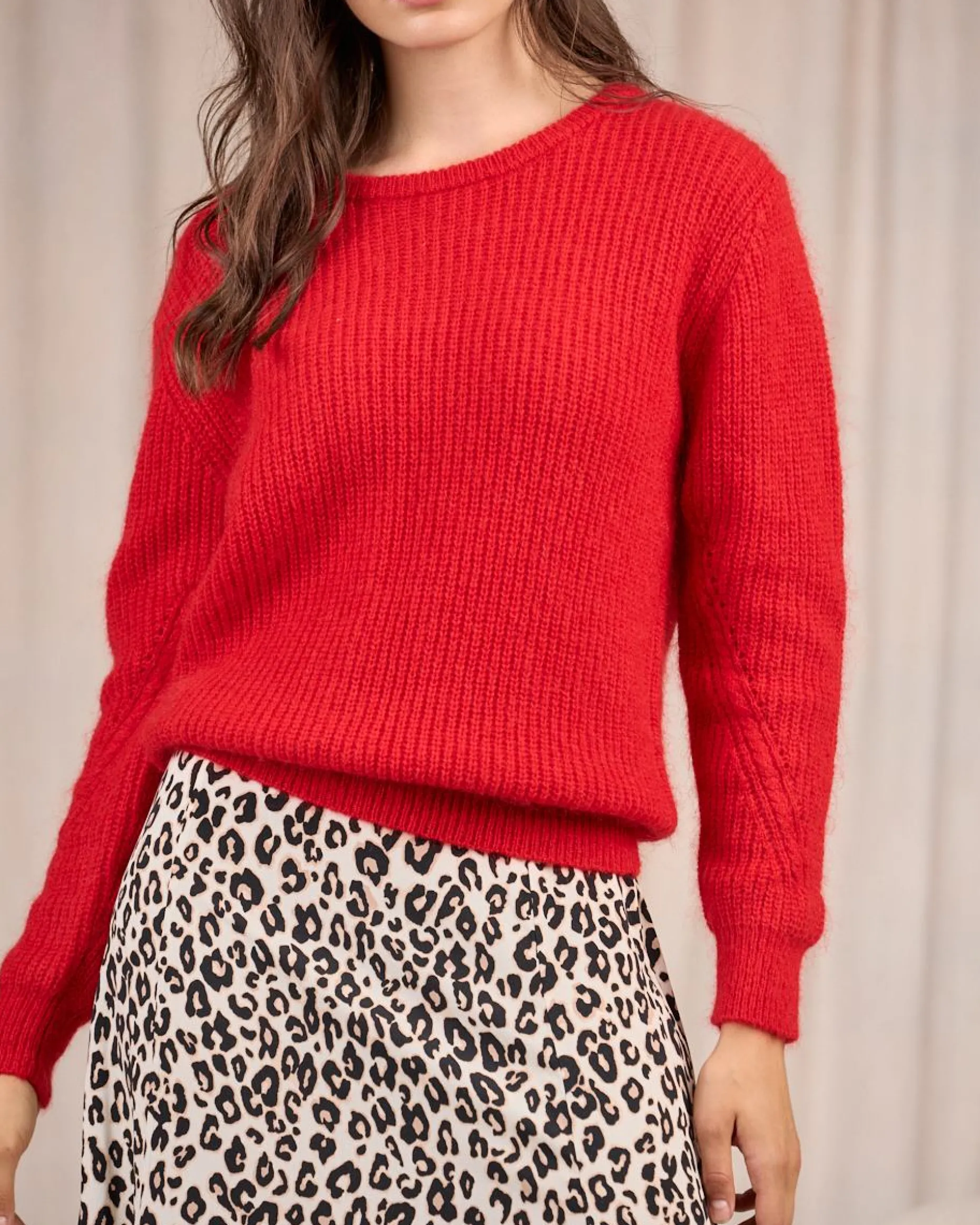 Femme Mise Au Green Pull aux détails ajourés