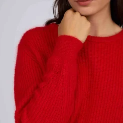 Femme Mise Au Green Pull aux détails ajourés