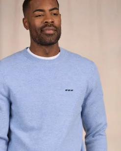 Homme Mise Au Green Pull Cassis bleu ciel