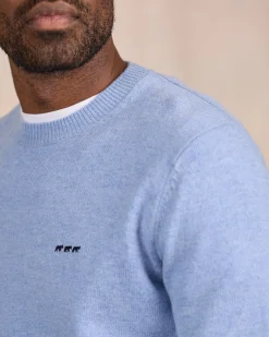 Homme Mise Au Green Pull Cassis bleu ciel